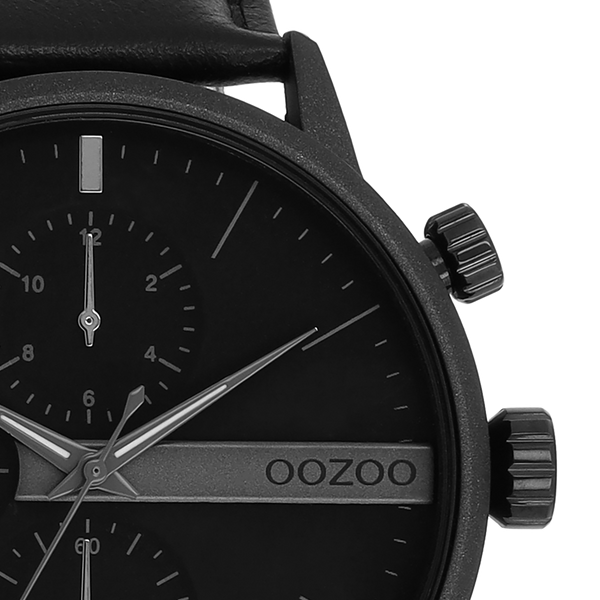 OOZOO Timepieces - C11224 - Herren - Leder-Armband - Schwarz