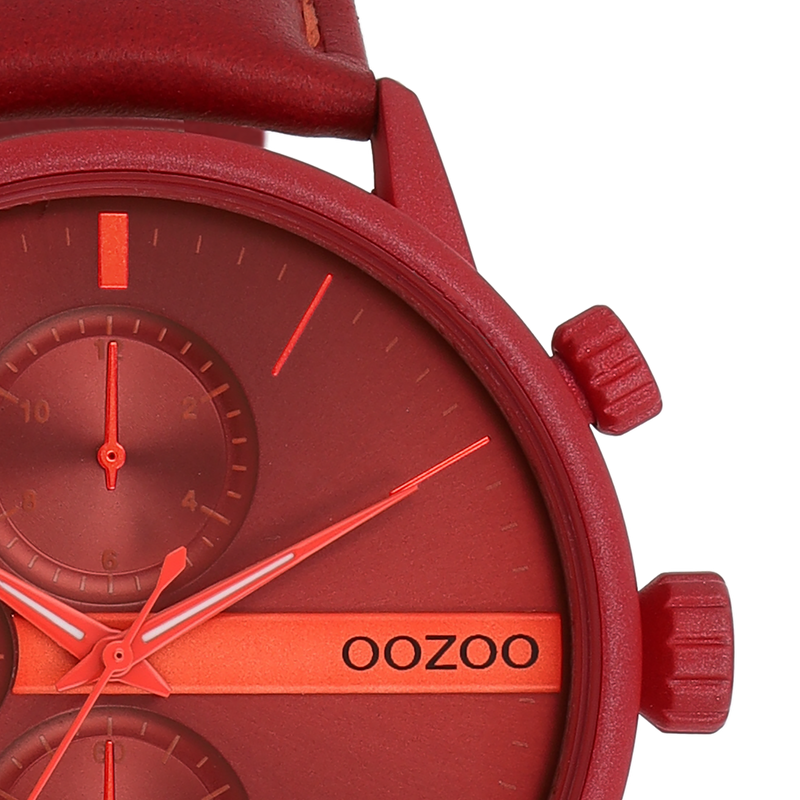 OOZOO Timepieces - C11226 - Herren - Leder-Armband - Rot