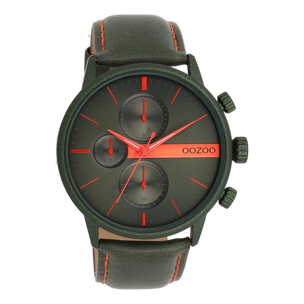 OOZOO Timepieces - C11227 - Herren - Leder-Armband - Grün