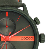 OOZOO Timepieces - C11227 - Herren - Leder-Armband - Grün