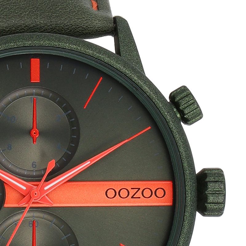 OOZOO Timepieces - C11227 - Herren - Leder-Armband - Grün