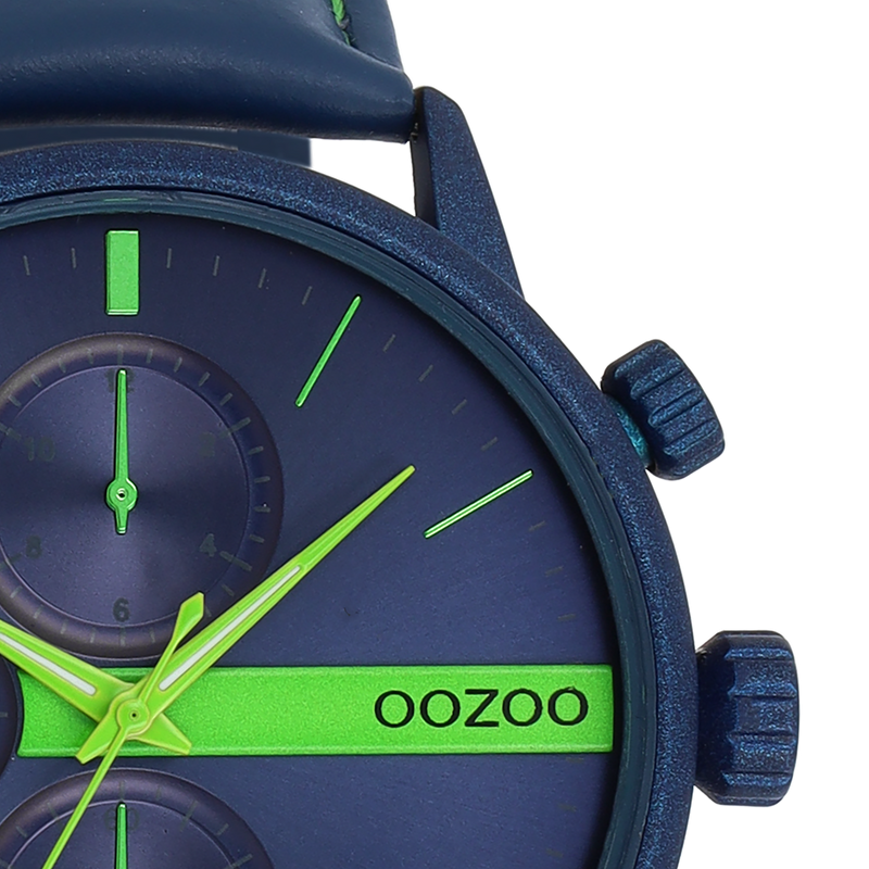 OOZOO Timepieces - C11228 - Herren - Leder-Armband - Blau