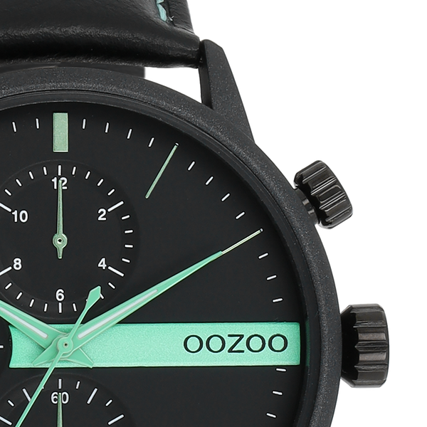 OOZOO Timepieces - C11229 - Herren - Leder-Armband - Schwarz