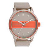 OOZOO Timepieces - C11230 - Herren - Leder-Armband - Sand/Orange
