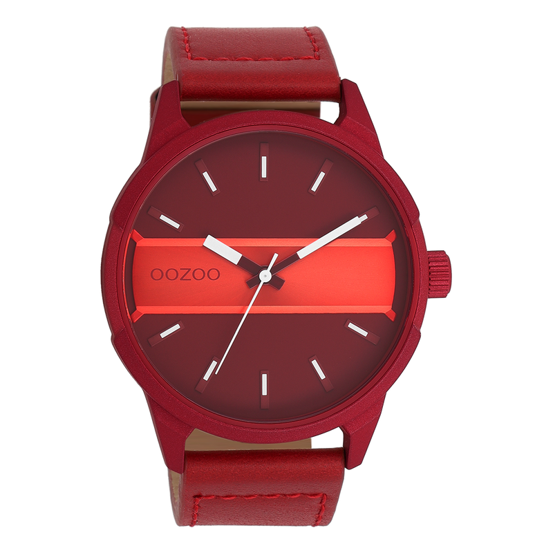 OOZOO Timepieces - C11231 - Herren - Leder-Armband - Rot