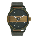 OOZOO Timepieces - C11233 - Herren - Leder-Armband - Grün/Olive