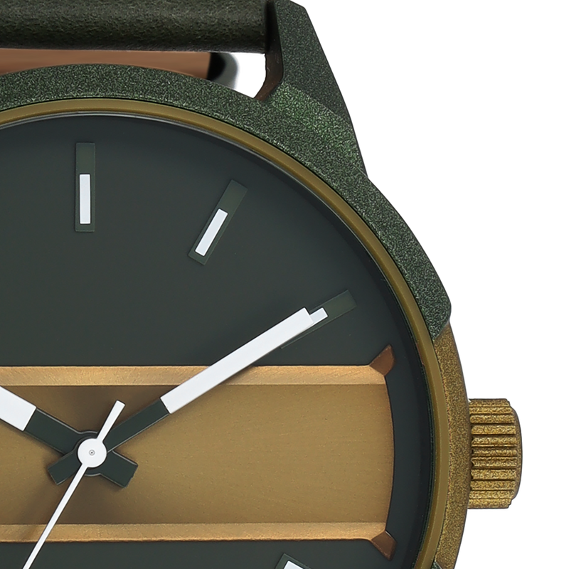 OOZOO Timepieces - C11233 - Herren - Leder-Armband - Grün/Olive