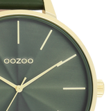 OOZOO Timepieces - C11257 - Damen - Leder-Armband - Grün/Gold
