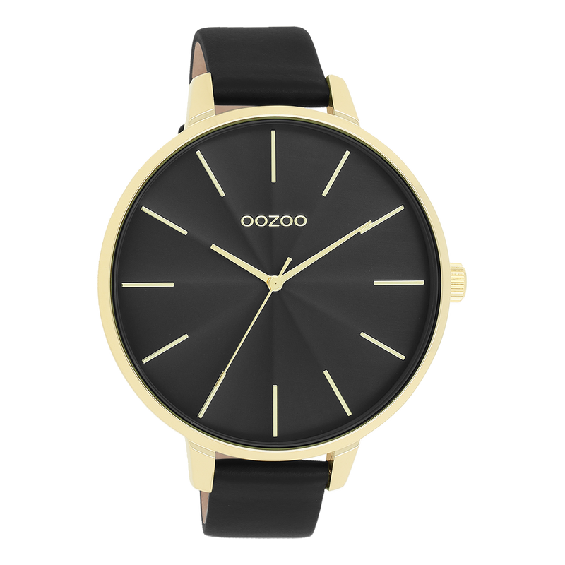 OOZOO Timepieces - C11259 - Damen - Leder-Armband - Schwarz/Gold