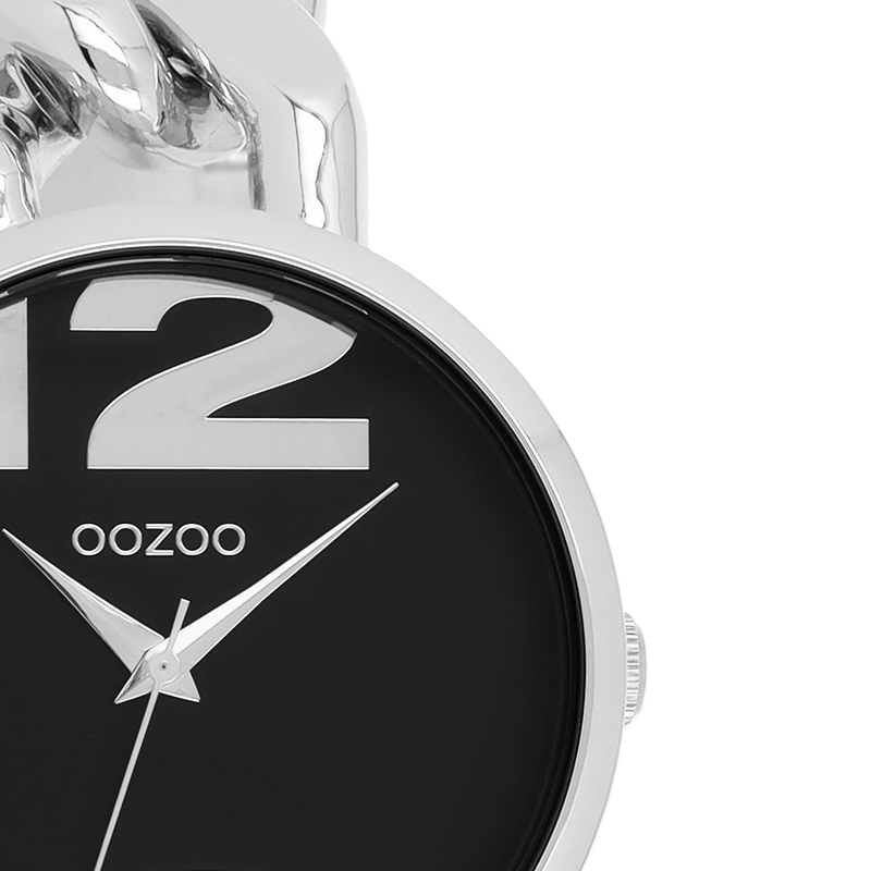 OOZOO Timepieces - C11261 - Edelstahl-Glieder-Armband - Silber/Schwarz