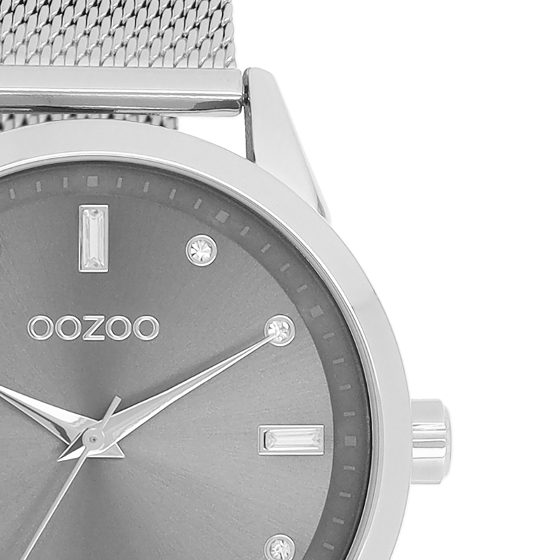 OOZOO Timepieces - C11281 - Damen - Edelstahl-Mesh-Armband - Silber/Grau
