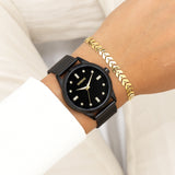 OOZOO Timepieces - C11284 - Damen - Edelstahl-Mesh-Armband - Schwarz