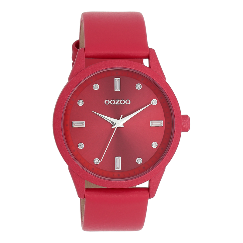 OOZOO Timepieces - C11286 - Damen - Leder-Armband - Rot