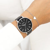 OOZOO Timepieces - C11293 - Damen - Leder-Armband - Schwarz/Silber