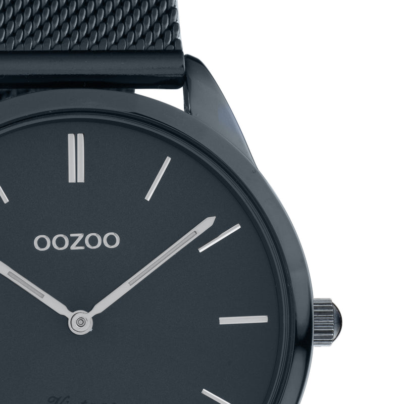 OOZOO Vintage - C20008 - Unisex - Edelstahl-Mesh-Armband – Dunkelblau