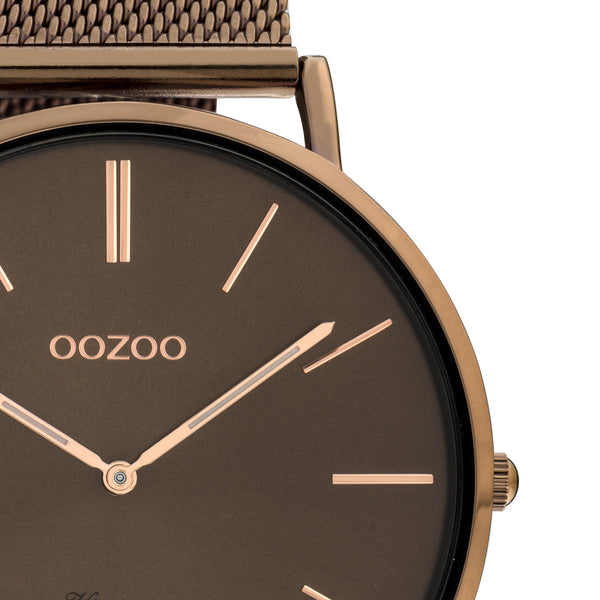 OOZOO Vintage - C20016 - Damen - Edelstahl-Mesh-Armband – Braun