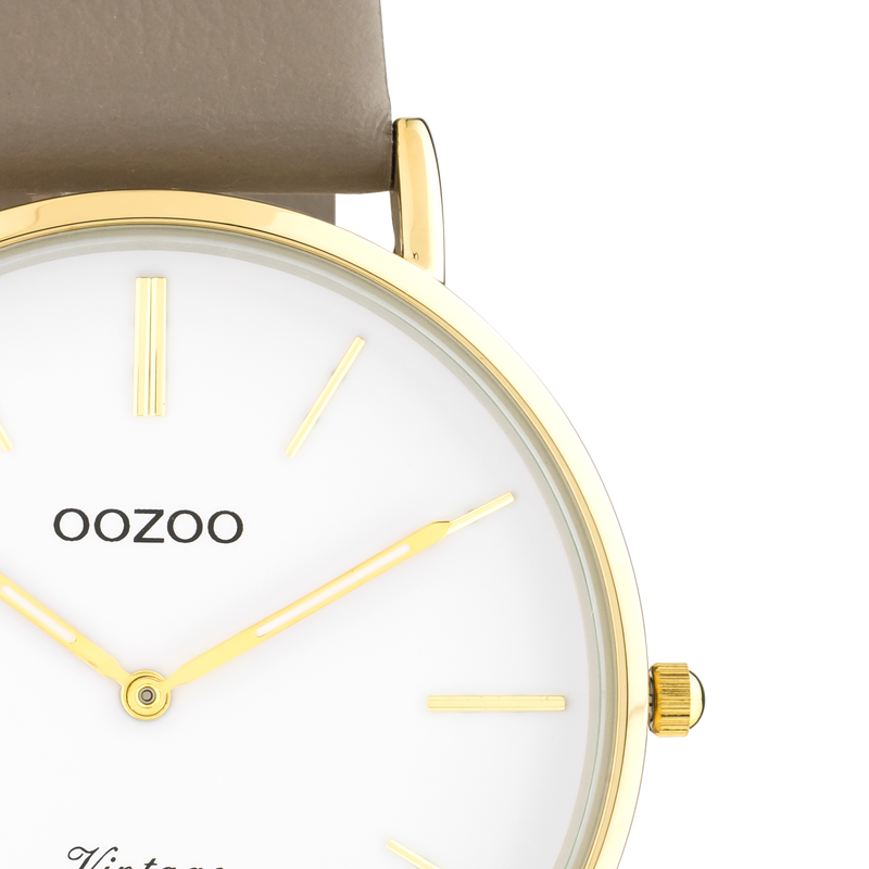 OOZOO Vintage - C20220 - Damen - Leder-Armband - Taupe/Gold