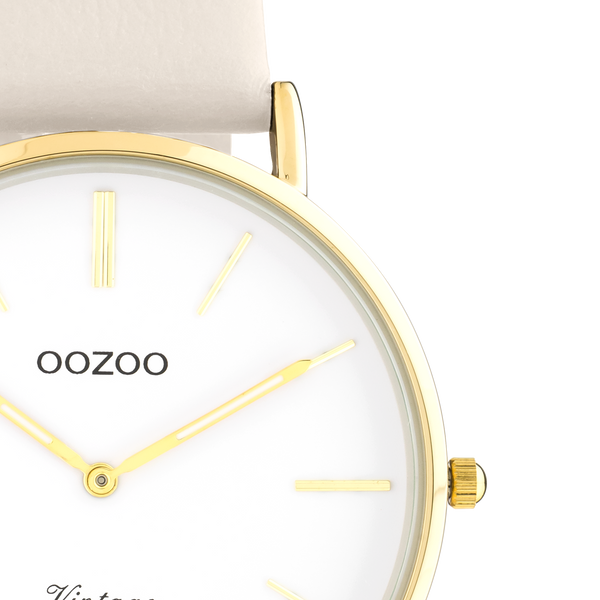 OOZOO Vintage - C20253 - Damen - Leder-Armband - Gold/Hell-Beige