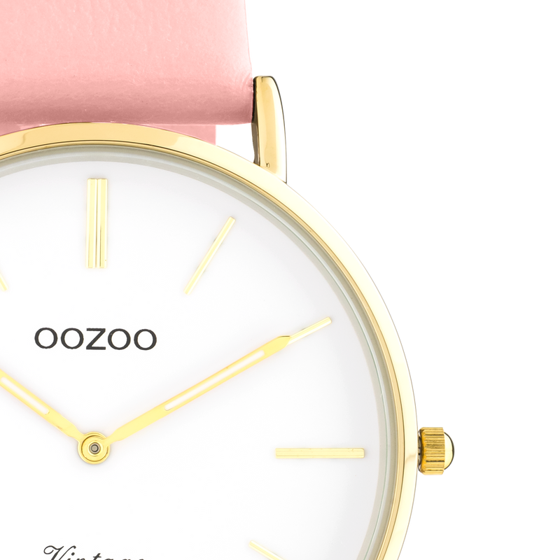 OOZOO Vintage - C20254 - Damen - Leder-Armband - Gold/Rosa