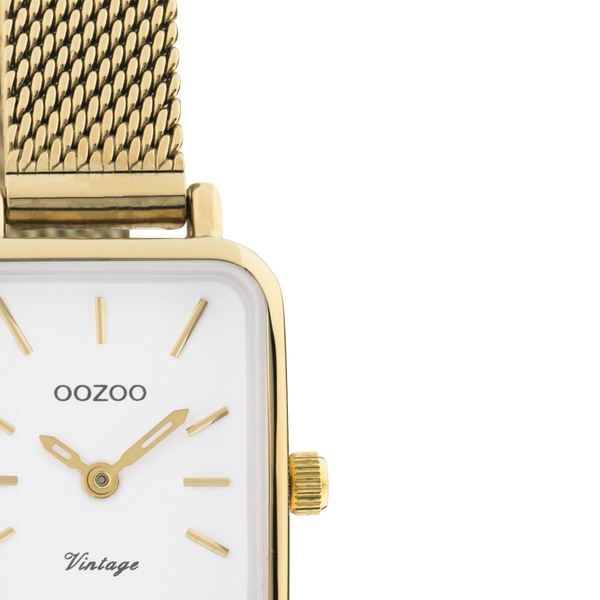 OOZOO Vintage - C20268 - Damen - Mesh-Armband - Gold/Weiß