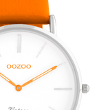 OOZOO Vintage - C20278 - Damen - Leder-Armband - Orange/Silber