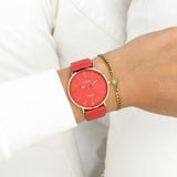 OOZOO Vintage - C20325 - Damen - Leder-Armband - Rot/Gold