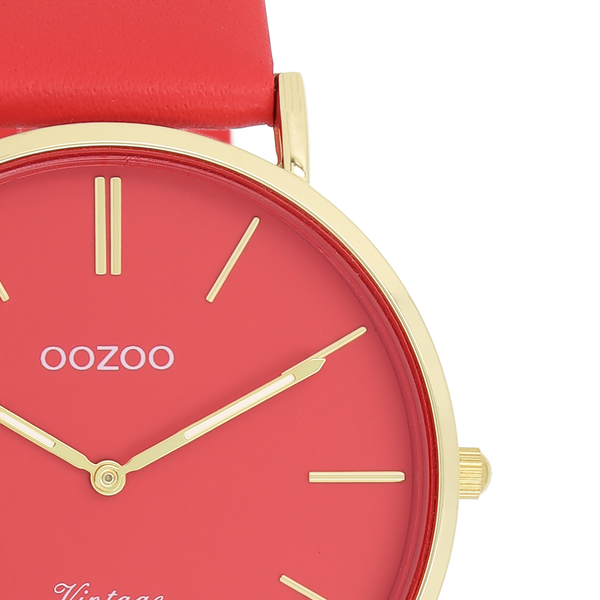 OOZOO Vintage - C20325 - Damen - Leder-Armband - Rot/Gold