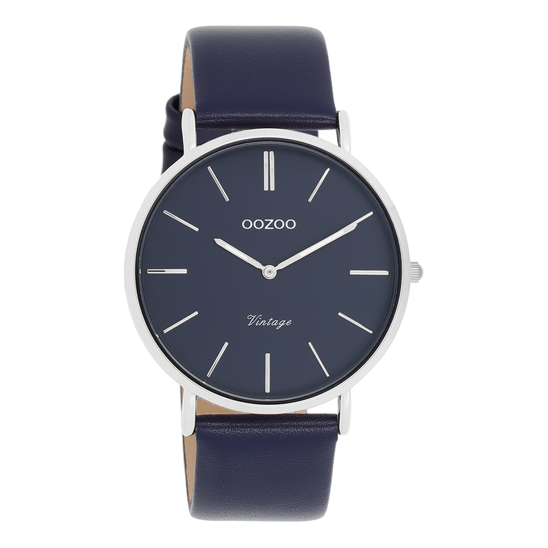 OOZOO Vintage C20328 Damen Leder Armband Dunkelblau Silber