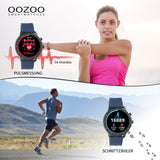 OOZOO Smartwatches - Unisex - Silikon-Armband - Steingrau/Schwarz