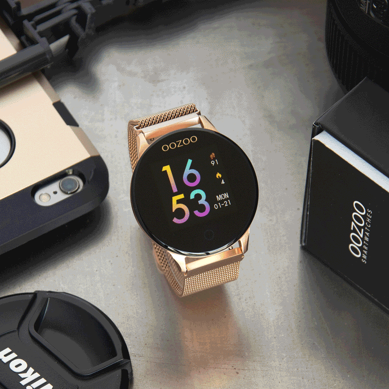 OOZOO Smartwatches Unisex Silikon Armband Schwarz Rosegold OOZOO Shop