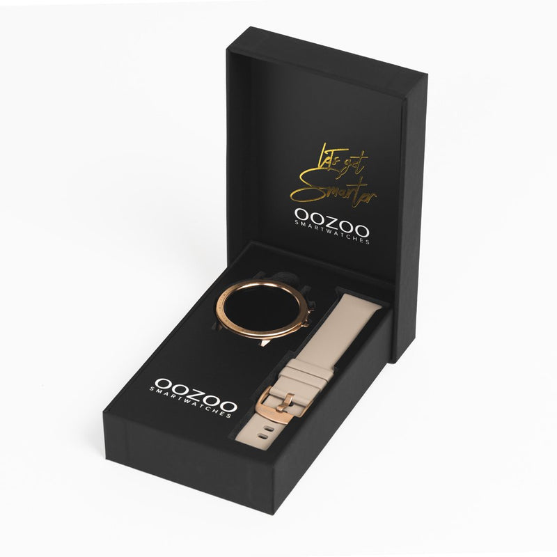 OOZOO Smartwatches - Unisex - Silikon-Armband - Schwarz/Roségold