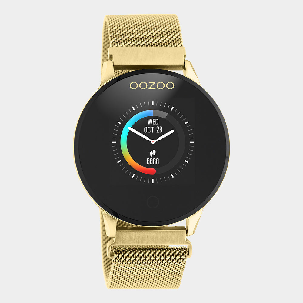 OOZOO Smartwatches - Unisex - Edelstahl-Mesh-Armband - Gold/Gold 