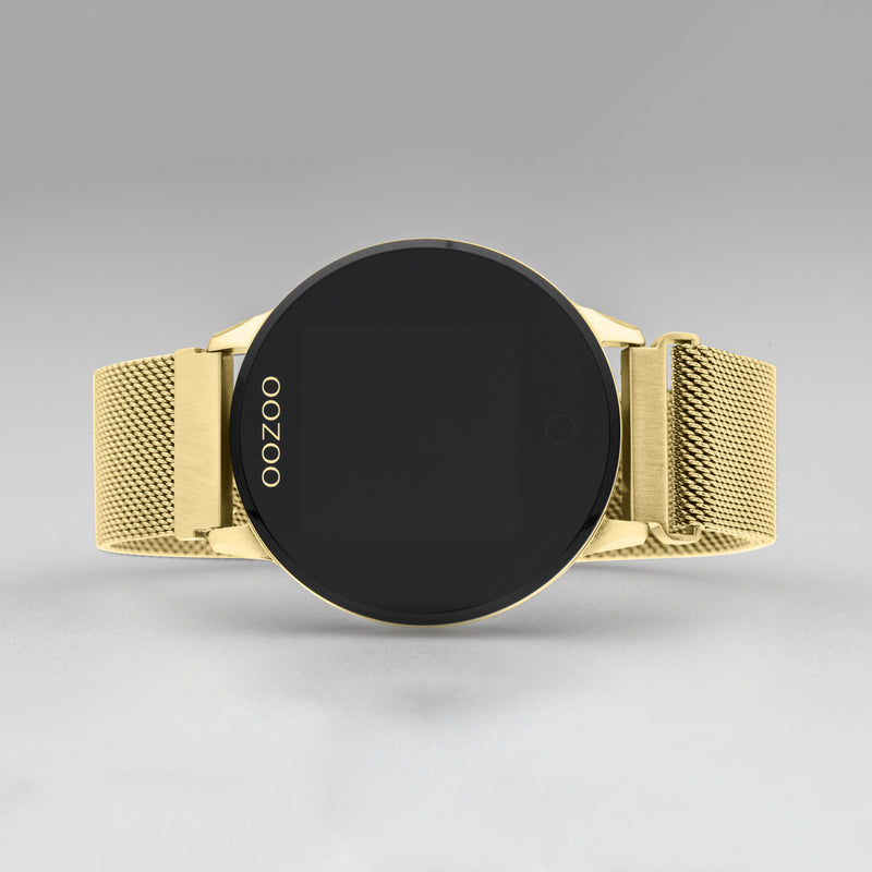 OOZOO Smartwatches - Unisex - Edelstahl-Mesh-Armband - Gold/Gold