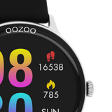 OOZOO Smartwatches - Q00130 - Silikon-Armband - Silber/Schwarz