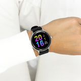 OOZOO Smartwatches - Q00130 - Silikon-Armband - Silber/Schwarz
