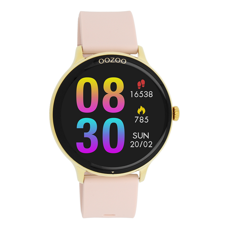 OOZOO Smartwatches - Q00131 - Silikon-Armband - Gold/Pinkgrau