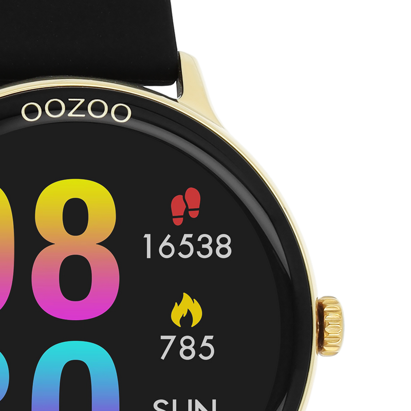 OOZOO Smartwatches - Q00132 - Silikon-Armband - Gold/Schwarz