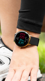 OOZOO Smartwatches - Q00132 - Silikon-Armband - Gold/Schwarz