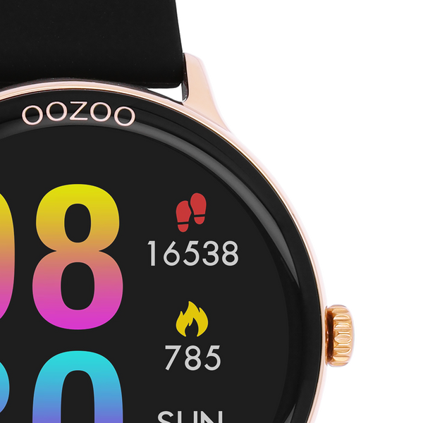 OOZOO Smartwatches - Q00133 - Silikon-Armband - Roségold/Schwarz