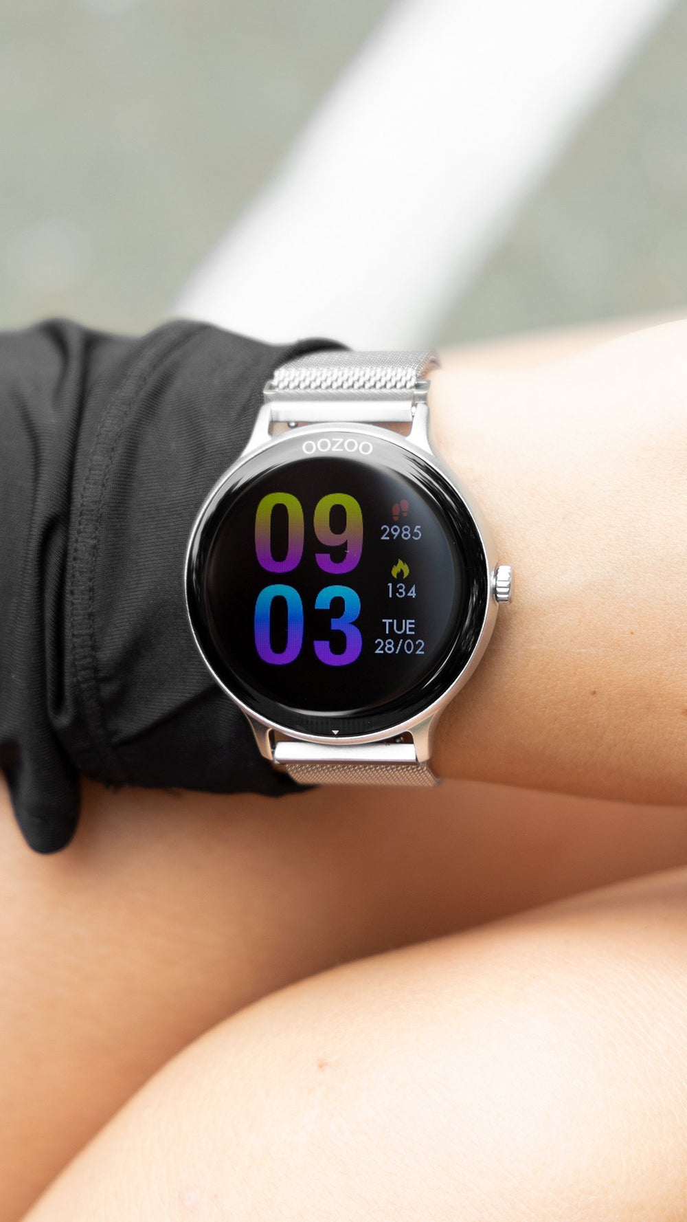 OOZOO Smartwatches - Q00135 - Edelstahl-Mesh-Armband - Silber 