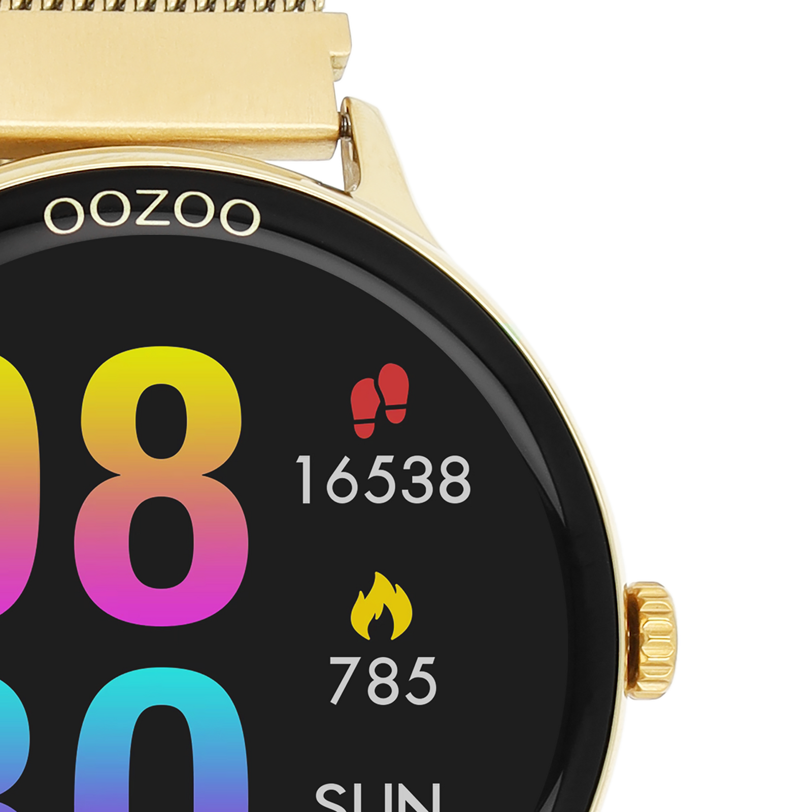 OOZOO Smartwatches - Q00136 - Edelstahl-Mesh-Armband - Gold 