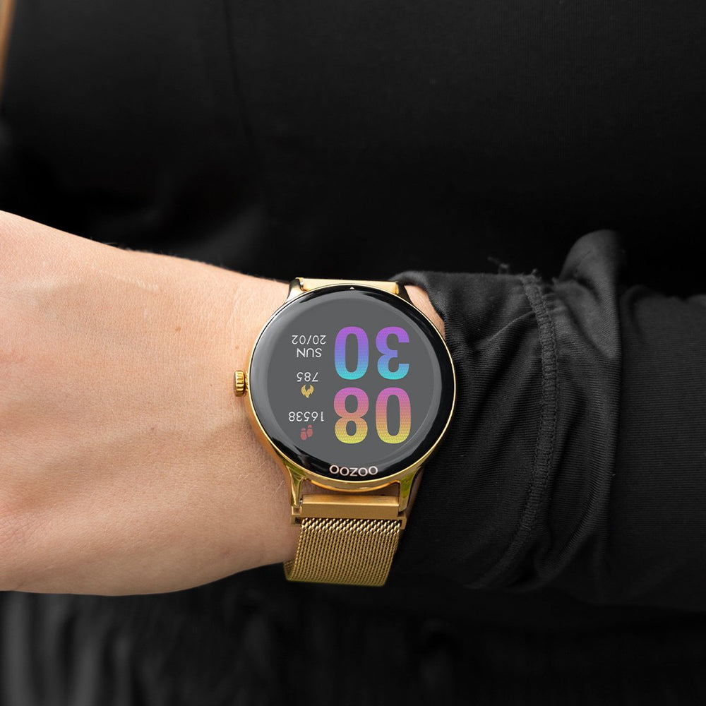 OOZOO Smartwatches - Q00136 - Edelstahl-Mesh-Armband - Gold 