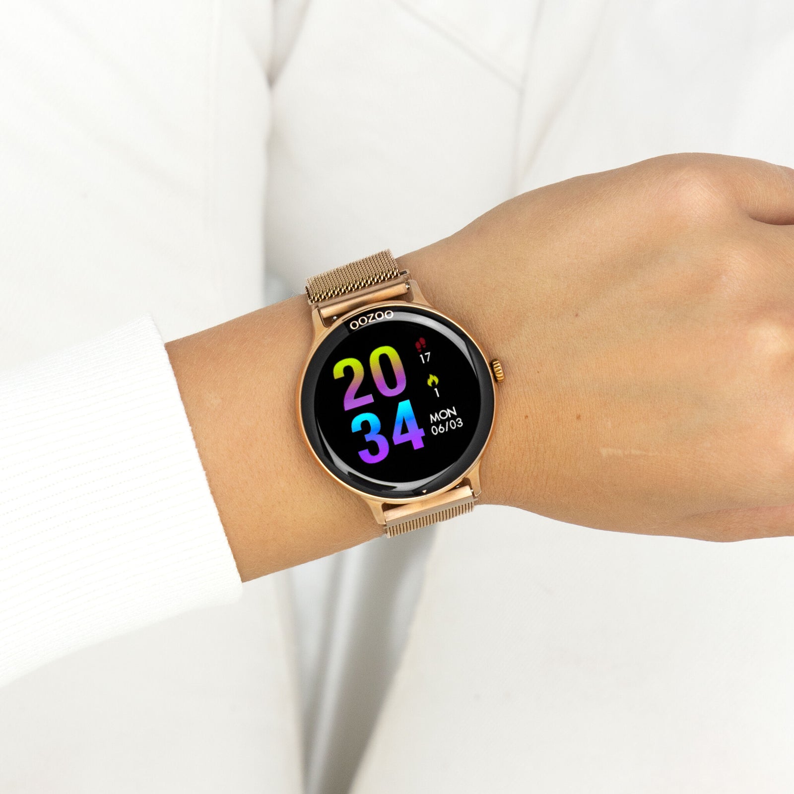 OOZOO Smartwatches - Q00138 - Edelstahl-Mesh-Armband - Roségold 