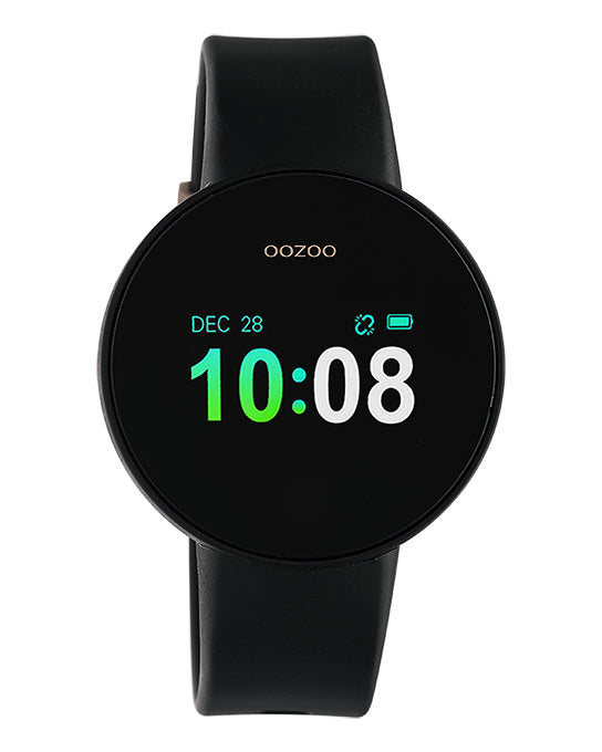 OOZOO Smartwatches - Q00205 - Silikon-Armband - Schwarz/Schwarz/Roségold