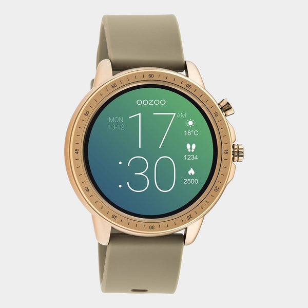 OOZOO Smartwatches - Unisex - Silikon-Armband - Taupe/Roségold