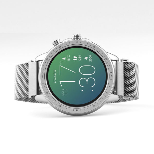 OOZOO Smartwatches - Unisex - Edelstahl-Mesh-Armband - Silber