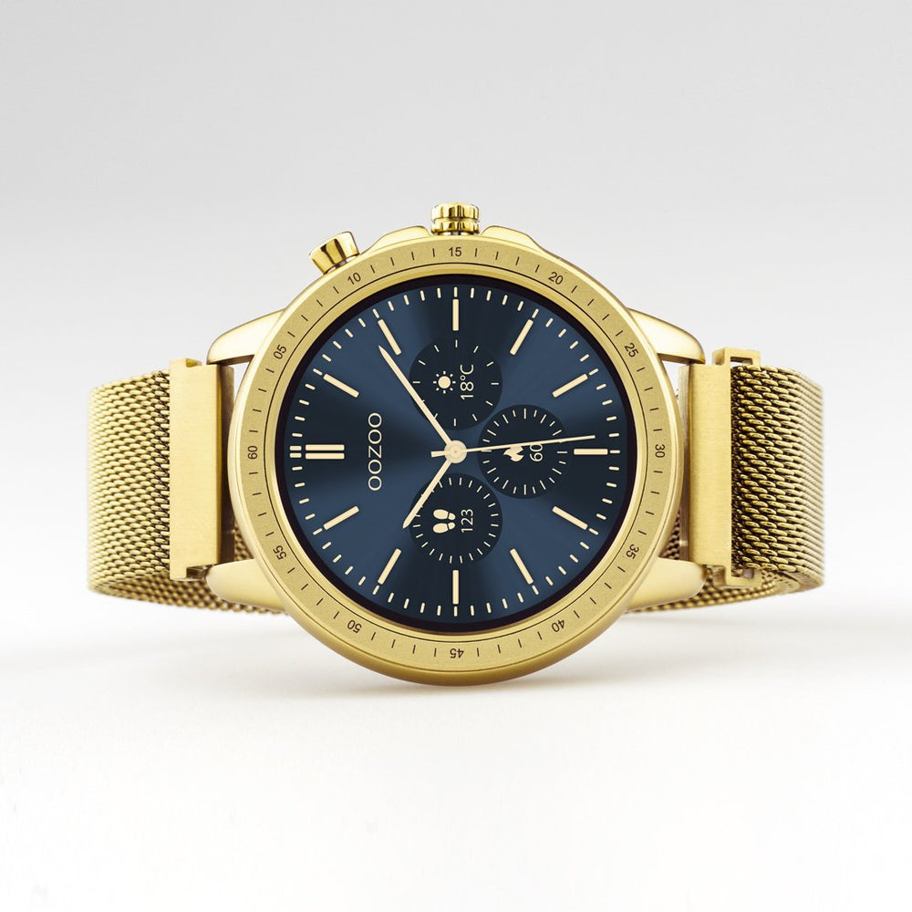 OOZOO Smartwatches - Unisex - Edelstahl-Mesh-Armband - Gold 