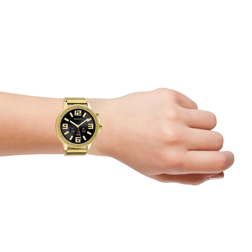 OOZOO Smartwatches - Unisex - Edelstahl-Mesh-Armband - Gold 