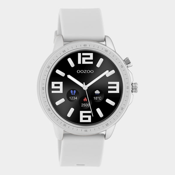 OOZOO Smartwatches - Unisex - Silikon-Armband - Steingrau/Silber