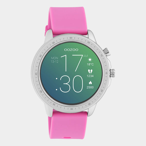 OOZOO Smartwatches - Unisex - Silikon-Armband - Pink/Silber
